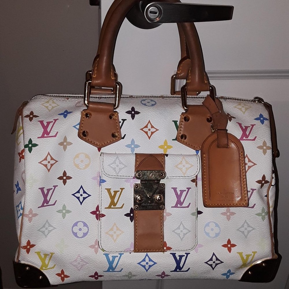 LOUIS VUITTON WHITE MURAKAMI Multicolor Speedy 30